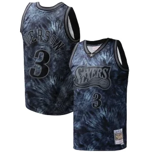 Versátil Hermoso Allen Iverson Philadelphia 76ers Hardwood Classics 1997/98 Tie Dye Swingman Jersey Black