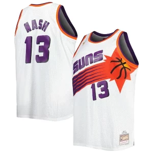 Fácil de llevar Steve Nash Phoenix Suns Big & Tall Hardwood Classics 1996/97 Swingman Jersey White/Black
