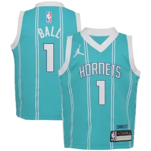 Resistente LaMelo Ball Charlotte Hornets Jordan Brand Preschool Swingman Player Jersey Icon Edition Teal