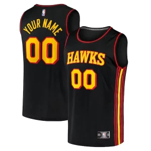 Versátil Hermoso Atlanta Hawks Youth Custom Fast Break Replica Jersey Black Statement Edition