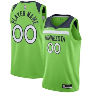 Lujoso Práctico Minnesota Timberwolves Jordan Brand Swingman Custom Jersey Statement Edition Green