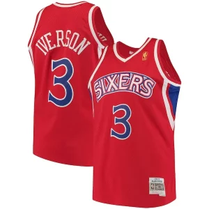Original Práctico Versátil Allen Iverson Philadelphia 76ers 1996/97 Hardwood Classics Swingman Jersey Red/White