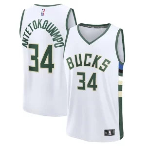 Resistente Magnífico Atractivo Giannis Antetokounmpo Milwaukee Bucks Fast Break Replica Player Jersey Association Edition White