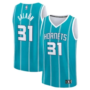 Resistente Bonito Tidjane Salaun Charlotte Hornets 2024 NBA Draft Fast Break Player Jersey Icon Edition Teal