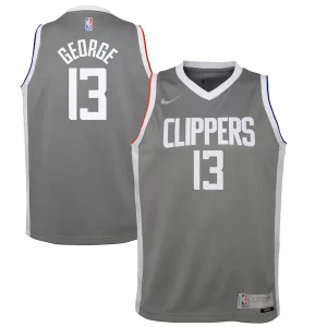 Elegante Clásico Paul George LA Clippers Nike Youth 2020/21 Swingman Player Jersey Gray Earned Edition