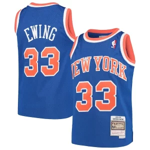 Estupendo Clásico Patrick Ewing New York Knicks Youth Hardwood Classics Swingman Throwback Jersey Blue
