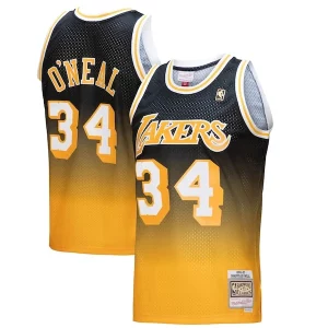 Comodo Genial Shaquille O'Neal Los Angeles Lakers 1996/97 Hardwood Classics Fadeaway Swingman Player Jersey Gold/Black