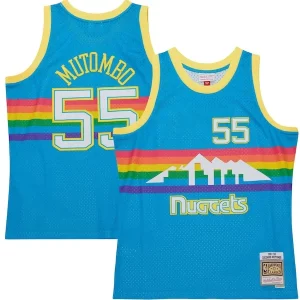 Robusto Versátil Encantador Dikembe Mutombo Denver Nuggets Hardwood Classics 1991/92 Tropical Swingman Jersey Blue